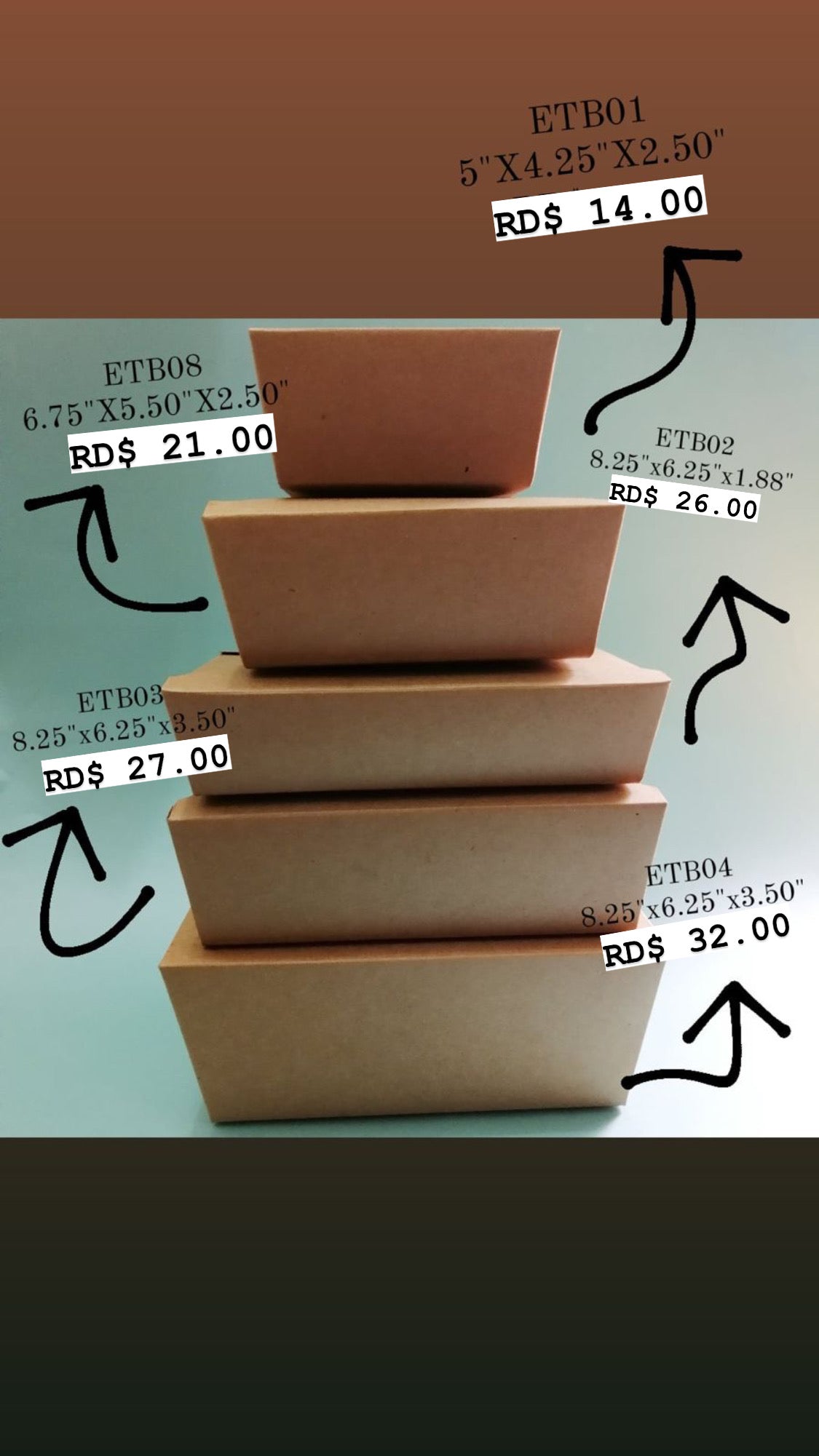 ETB Cajas par comida